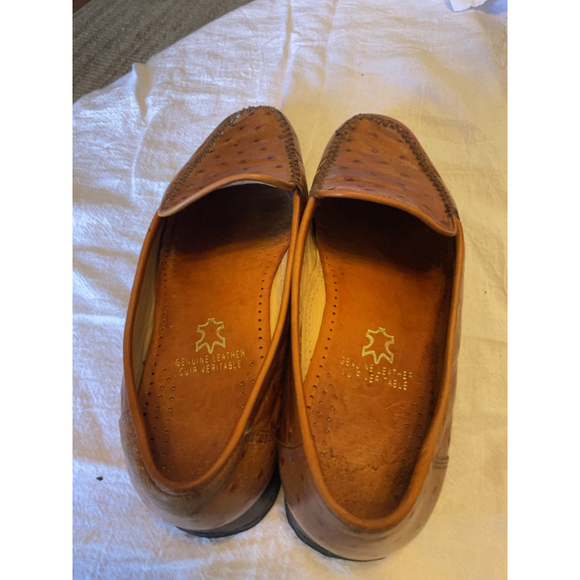 Calzaturificio Brunate Ostrich Leather Loafers Made in Italy Size 37 - Picture 9 of 12